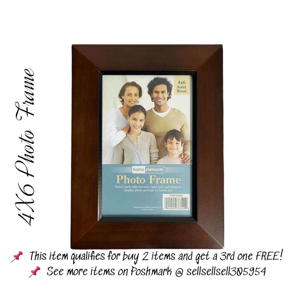 📌 *Picture Frame - New Solid Wood 4" X 6" Photo Frame - Never Used